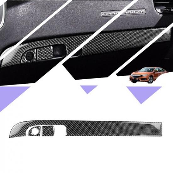 Auto 3x For Dodge Charger 15-20 Carbon Fiber Copilot Dashboard Panel Cover Trim