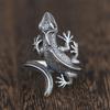 Trendy S925 Silver Ring Male Jewelry Retro Lizard Gecko Pattern Ring For Men Personality Adjustable Index Finger Accessories