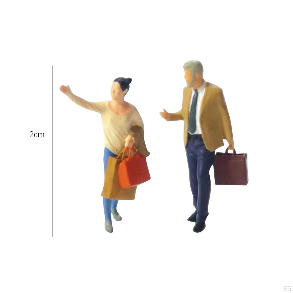 1/87 Diorama Figure Miniature Model Realistic Handpainted Shopping Figurines Dollhouse Decor for