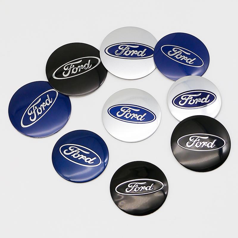 QYCI4 4Pcs ABS Car Wheel Center Caps Hub Rim Badge 56mm 60mm 65mm For Ford Focus Fiesta Kuga Mondeo Auto Styling Tuning Accessories