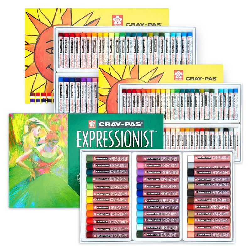 Washable Japan Sakura Oil Pastels: No-Mess Crayons for Kids & Students
