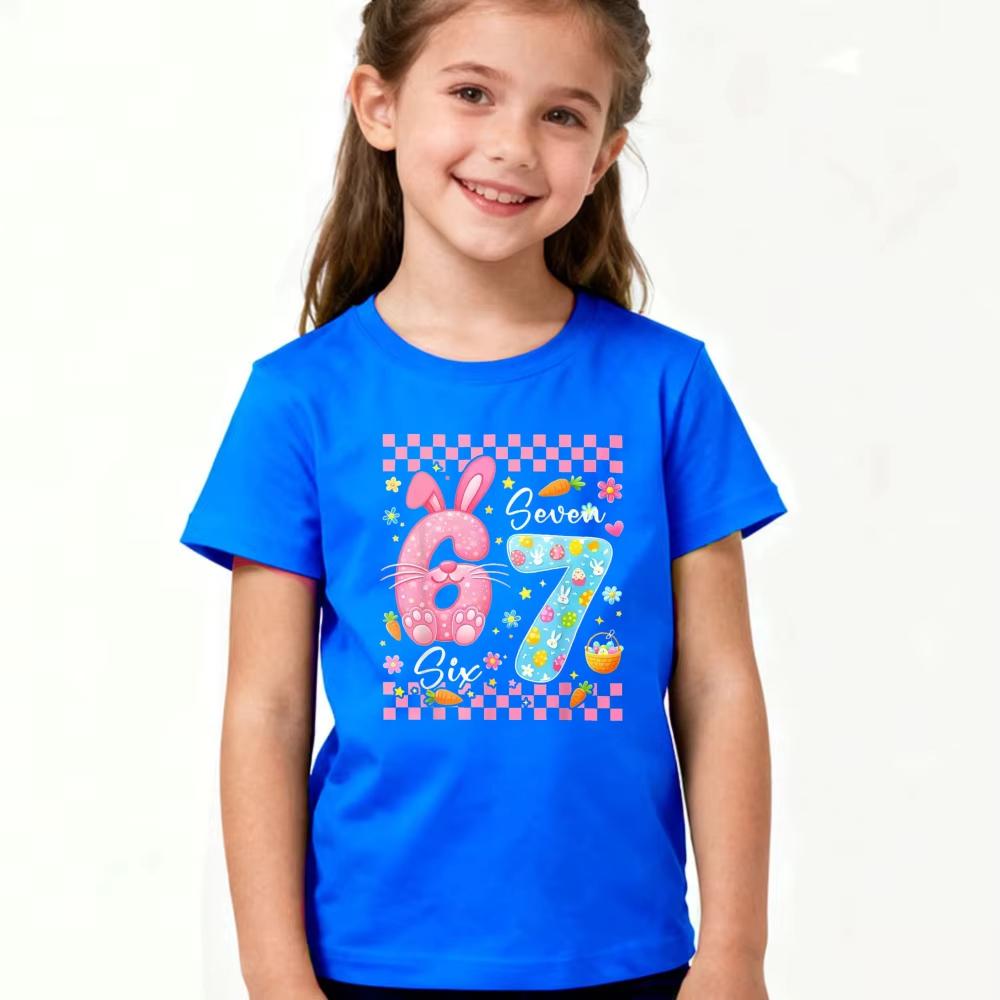Kids 67 Themed Colorful Print TShirt Soft Cotton Fabric Breathable and Comfortable Ideal for Toddlers and Childrentk0297