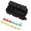 12 Way Relay Fuse Block Holds Universal Waterproof Fuse Relay Box Spare Parts With 5 Relays And Metallic Pins Spade Terminals