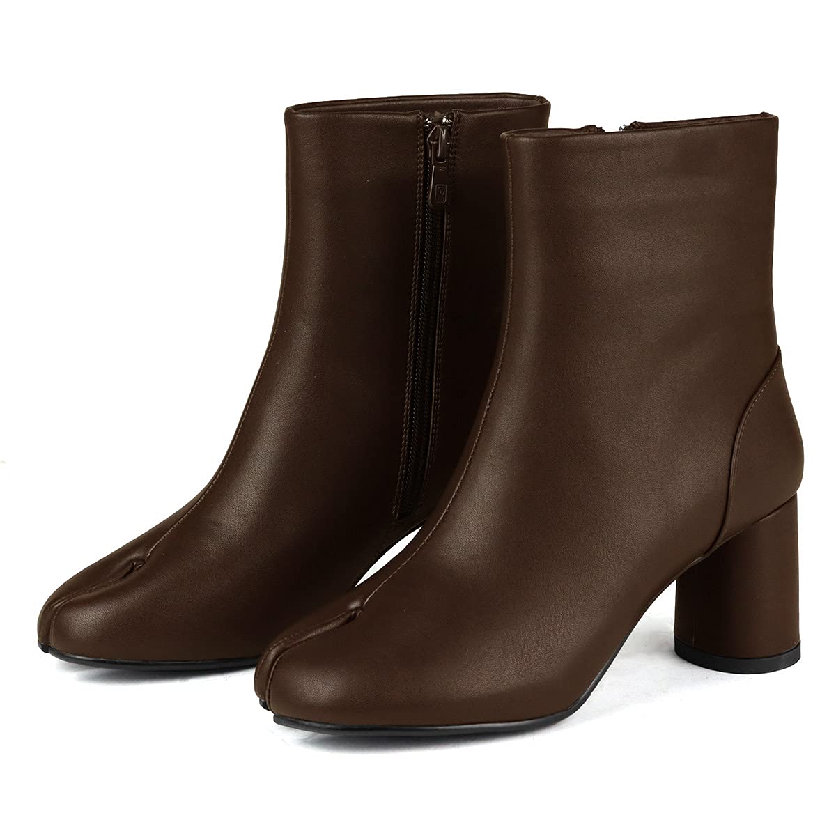 

9043 Cylinder Heel Tabi [Liberty Doll] Boots, 6.7cm Heel, Women s (Dark Brown, XX-Large)