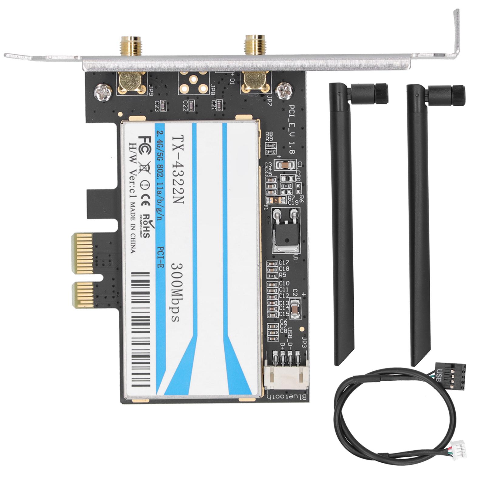 

Wireless Network Card Dual Band Desktop Adapter BCM943228 2.4g 5g 300mbps 802.11A B g n