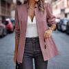 Dames Blazer met Lange Mouwen Herfst Winter Mode Casual Effen Kleur Cardigan Jas Jas Kantoor Dameskleding