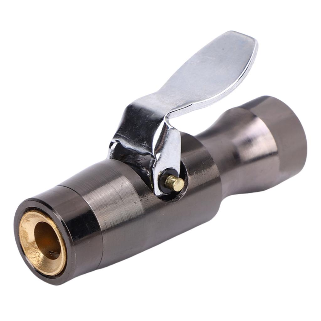 Locking   Chuck 300 PSI 1Celsius4in FNPT Heavy Duty Closed   Brass Straight Lock On Tire Chuck for Tire Inflator Gauge