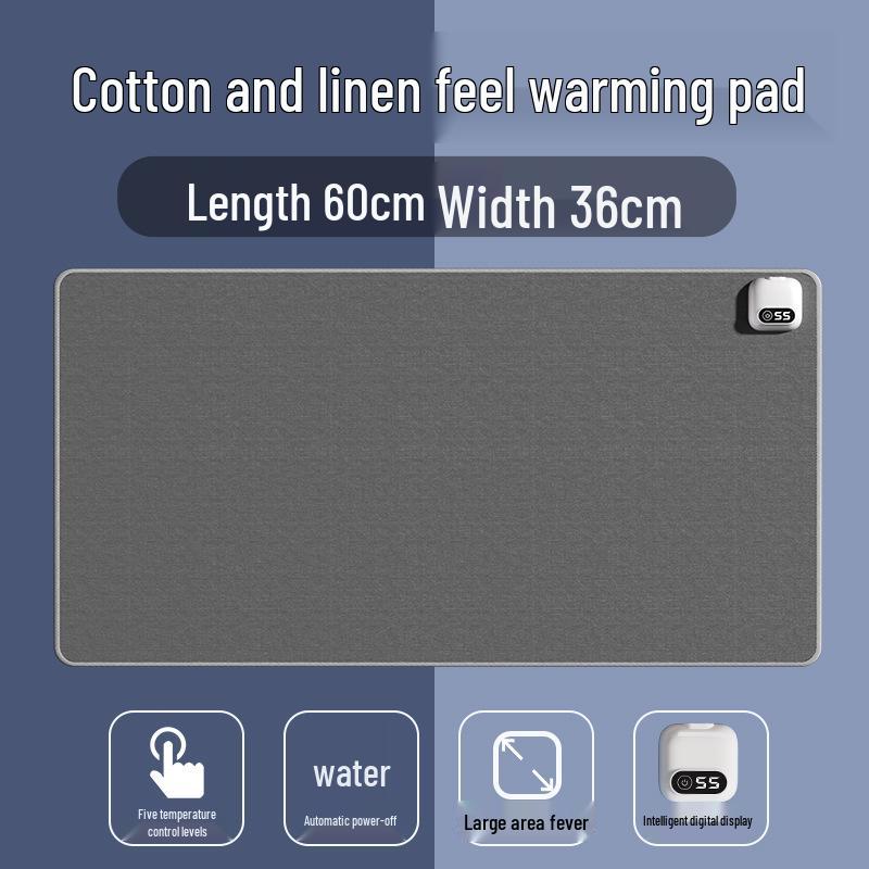 Five-Speed Waterproof Heated Desk Mouse Pad with Digital Display Temperature Control
