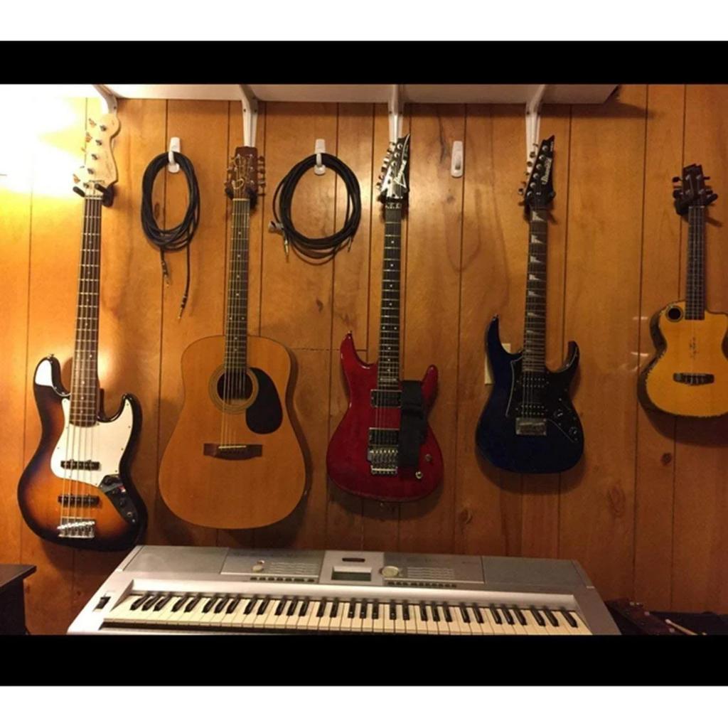 Square 6 Pcs Guitar Hangers Keep Hook Holder Wall Mount for All Size Guitars, Bass, Mandolin, Banjo Mandolin