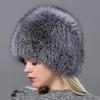 Winter Fur Hats for Women Natural Arctic Fox Fur Warm Thick Knitted Fashionable Stylish Girls Outdoor Snow Skull Beanie Hat