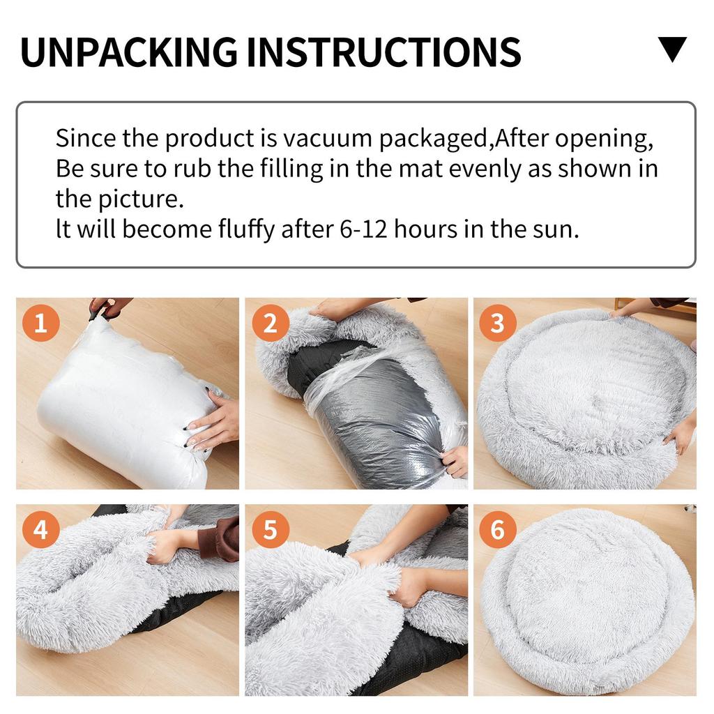 Long Plush Dog Bed, Pet Round Bed, Anti-anxiety Ped Bed Mat, Pet Bed Sofa Cushion For Small Medium Dog Calming Plush Pet Sofa