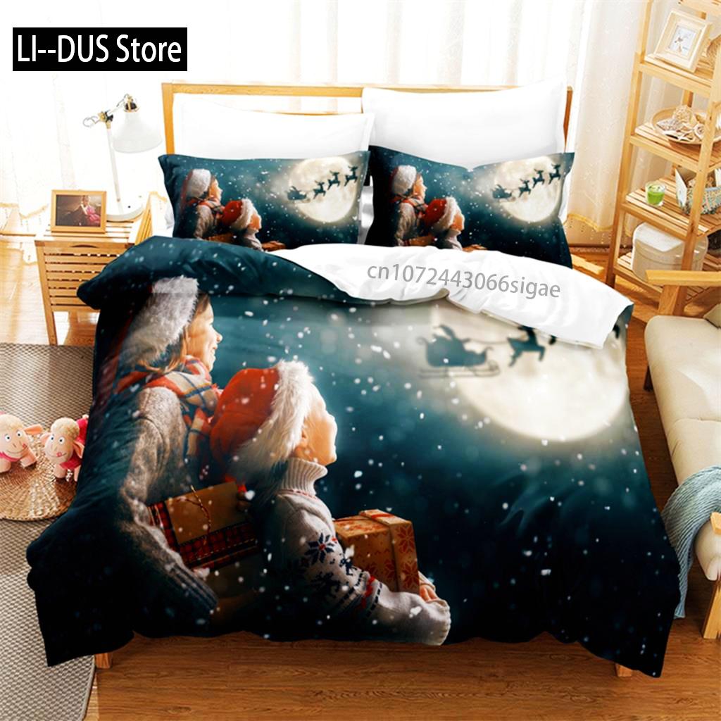Christmas Decorations Bedding Set Duvet Cover Set 3d Bedding Digital Printing Queen Size Bedding Set Fashion Design