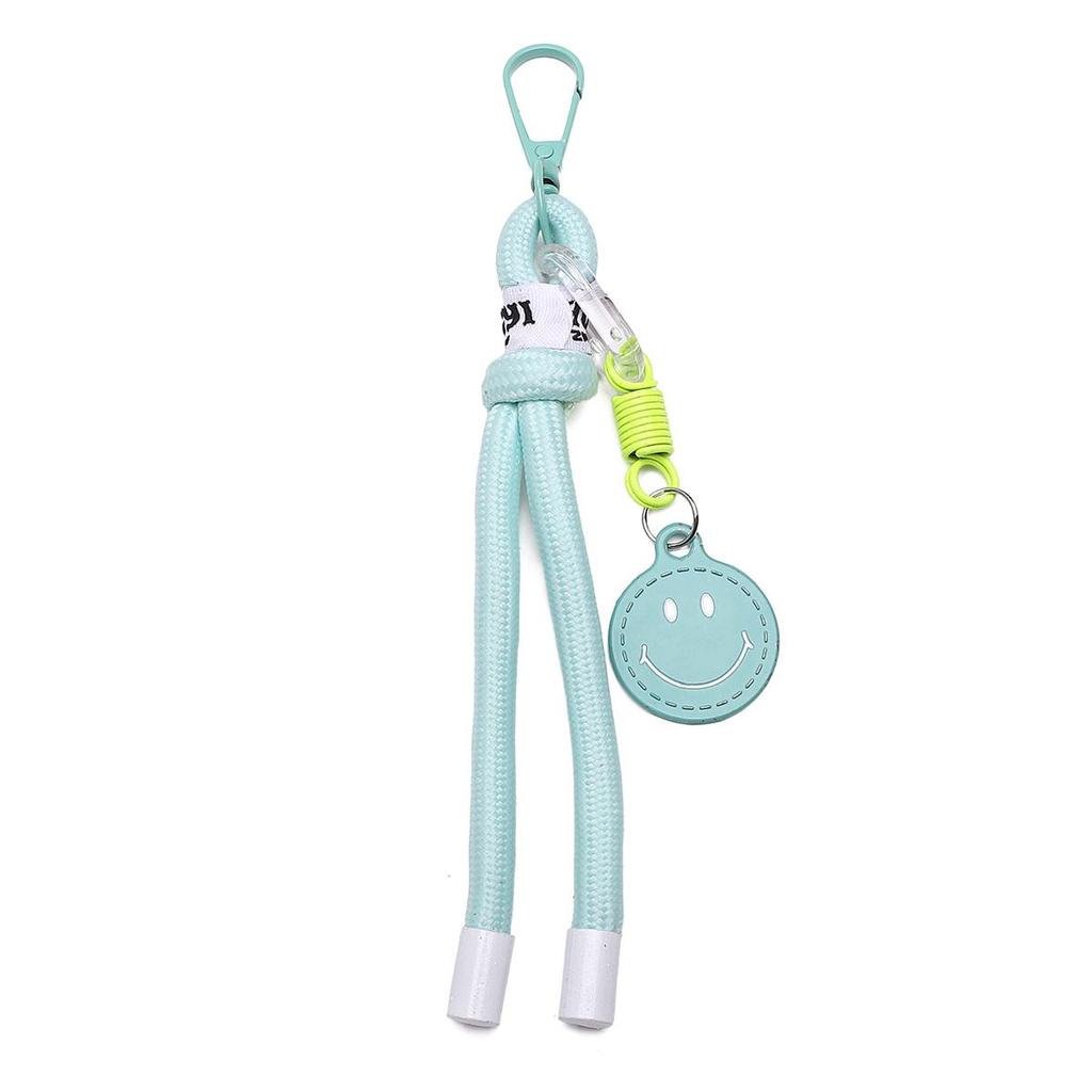 Alloy+nylon Woven Smiley Face Keychain For DIY Bag Accessories