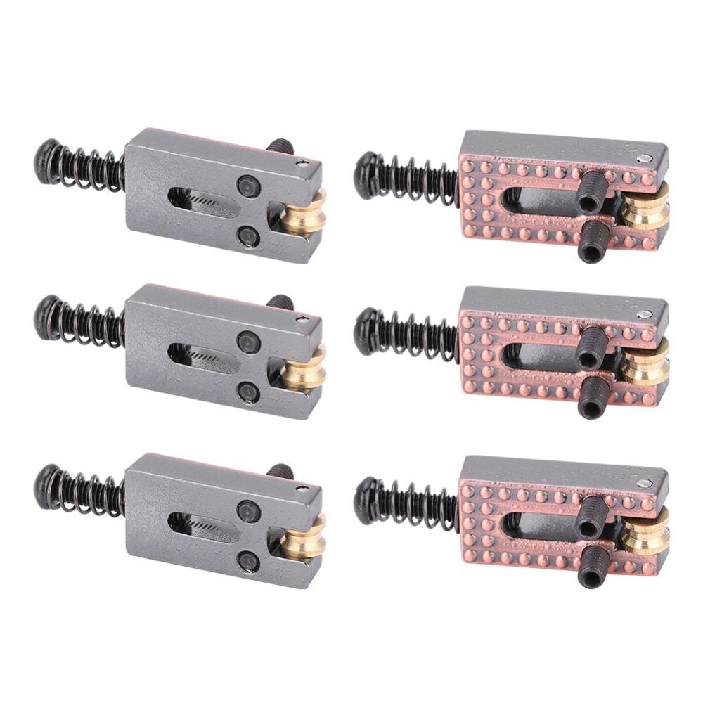 6pcs Metal Roller Bridge Saddles Roller Bridge Guitar Repair Parts Guitar Saddles  Electric Guitar
