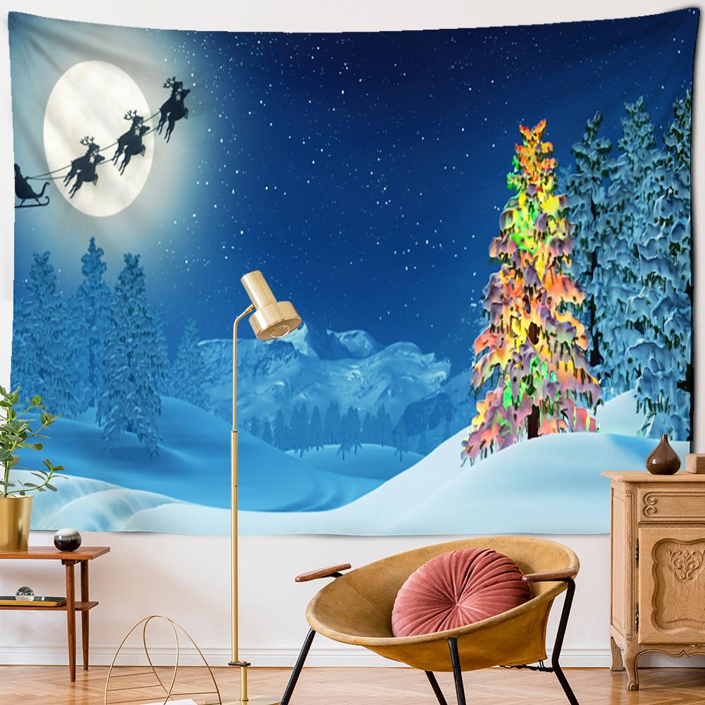 2021 Vánoční stromeček Tapiserie Tapiserie Nástěnné pozadí Látková dekorace Polyester Home Room Wall Decor