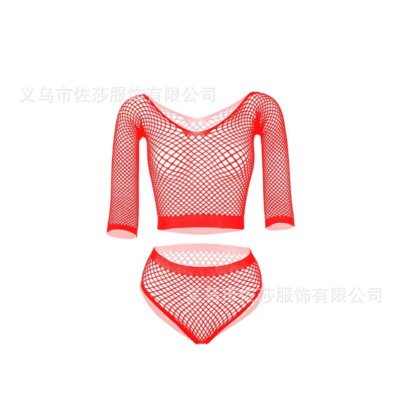 Sex underwear new sexy net hole temptation set hollow stockings mesh one-piece net socks net coat