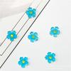 50Pcs 10mm Resin 3D Colorful  Flower  Flatback Rhinestone Scrapbook Wedding Applique  Decor Crafts