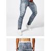Jeans in stile motociclista da uomo, moda street europea, jeans skinny elasticizzati slim-fit, jeans dritti da uomo