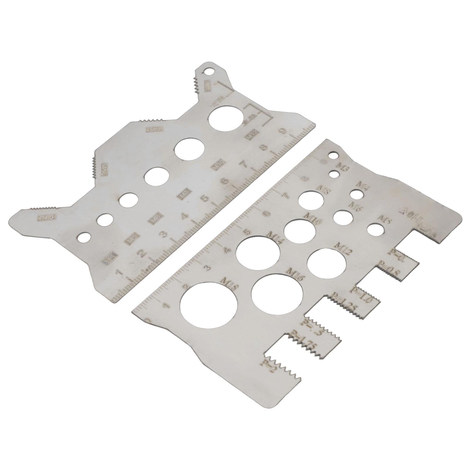 2 шт. Шагомер резьбы винта Измерительный инструмент для болтов Проверка резьбы Измерительная линейка для винтов Двустороннее устройство для измерения резьбы винта CHINA