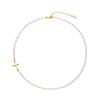Exquisite and Simple Cross Necklace Women's Single-layer Imitation Baroque Pearl Handmade Pearl Necklace Women
