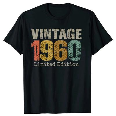 New Men 64 Year Old Gifts Vintage 1960 Limited Edition 64th T Shirt Casual Tee Shirt Casual Short Sleeve Vintage Couples T-Shirt