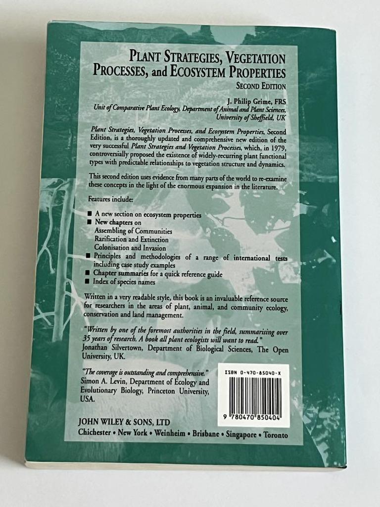 [USED] Plant Strategies Vegetation Processes Book