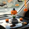 Kleines Geschenk für Autobesitzer Solartanzende Kürbispuppe Halloween Armaturenbrett Dekoration Gruselige Geist Energieeinsparung Innenraum Ornamente Figur