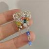 Anillos Florales de Cristal Ajustables de 2 Piezas Borlas de Dopamina Anillos de Dedo de Flor Joyería