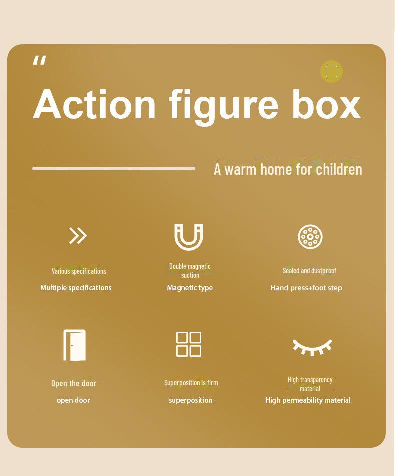 Pudełko ekspozycyjne na lalki Pop Mart: Przezroczysty akrylowy pojemnik do układania w stosy o dużej pojemności