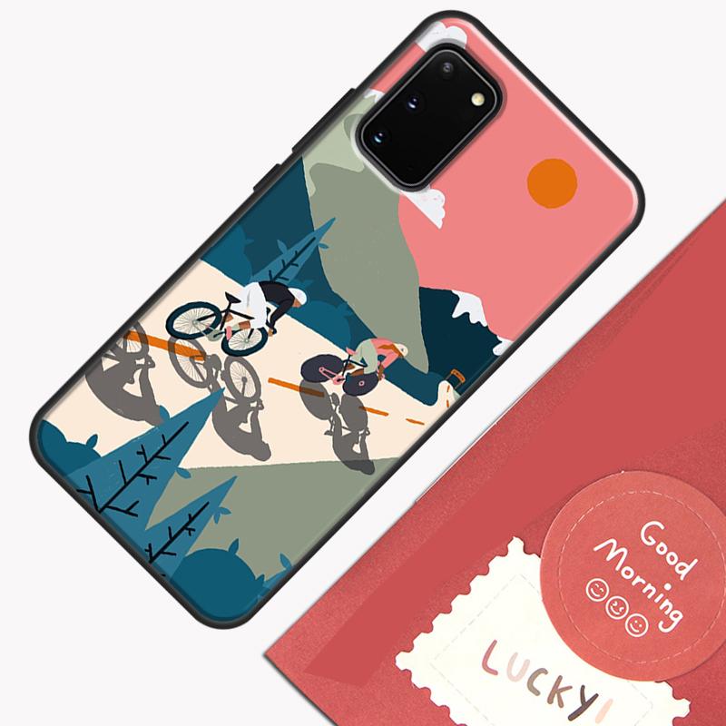

Bike Cycling Art Case For Samsung Galaxy S22 S21 S23 Ultra Note 20 S8 S9 S10 Note 10 Plus S20 FE Back Cover Galaxy S23