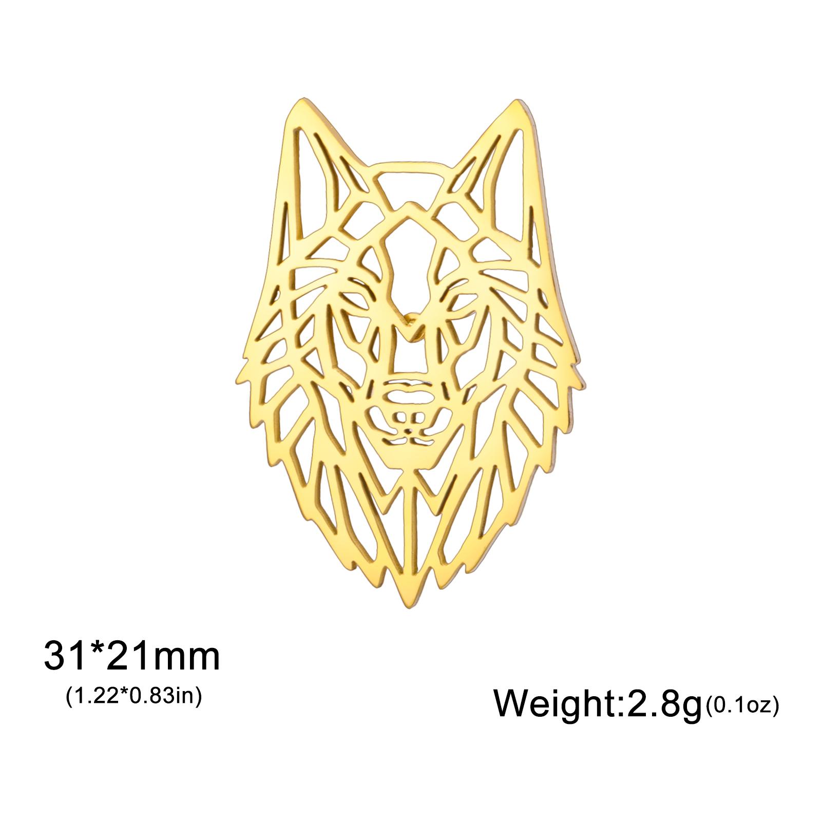 

Gothic Wolf Head Brooch Stainless Steel Hollow Animal Lapel Pins for Women Men Suit Bag Badge Accessories Fashion Jewelry Gifts