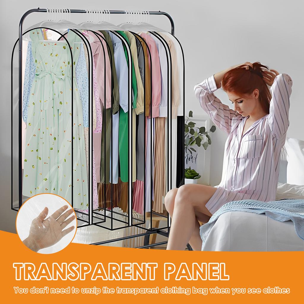 4Pcs Clothes Hanging Dust Cover Garment Bag with Side Zip Washable Clothes Bag for Wedding Dress Suit Coat Closet Wardrobe