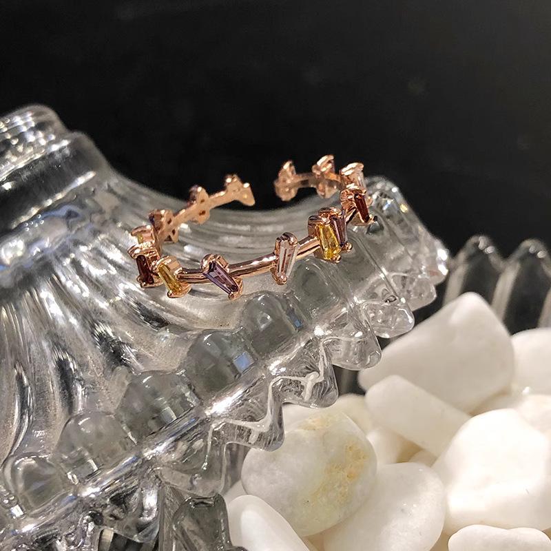 

Chic Irregular Colored Zircon Ring For Women Fashionable Spring 2023 Jewelry