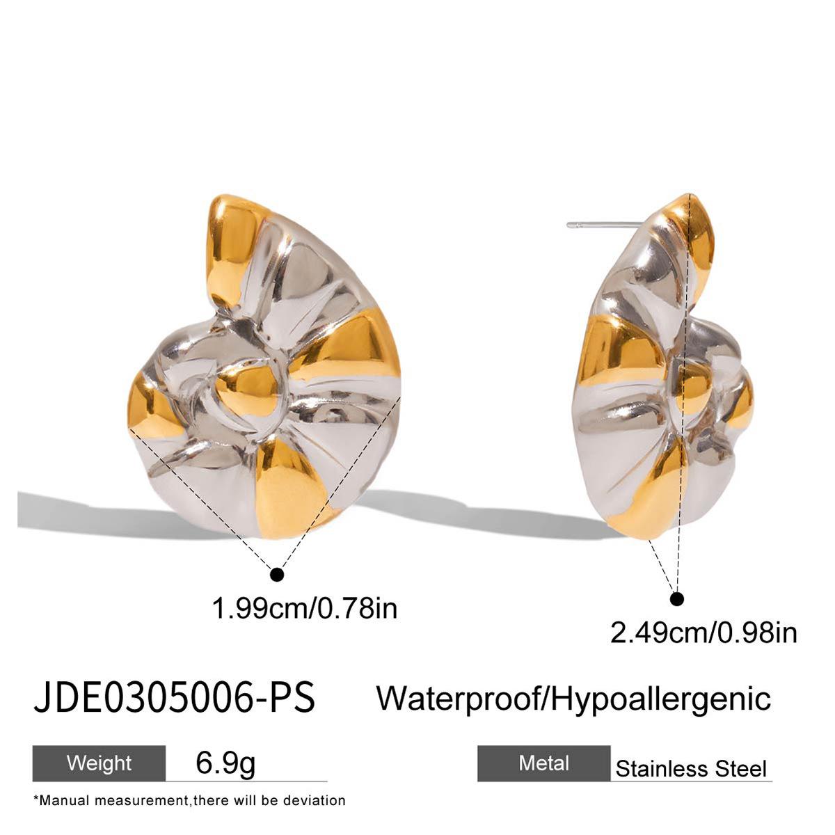 Block Conch Shell Stud Earrings Luxurious High-End Fashion Jewelry