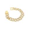 Cuban Bracelet Bling Bling Hip Hop Clasp Chain Diamond Jewelry for Men Women CoupleGold