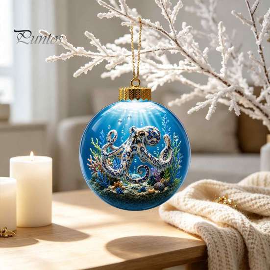 Acryl Ozeanleben Kollektion Weihnachtsbaumkugel Ornament, Klarer Meeres-Leuchtstern Fisch Feiertags-Tischdekoration zum Aufhängen für Weihnachtsbaum,