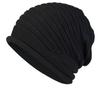 Beanie Hat for Men & Women - Black Striped Warm Slouchy Cap with Ear Protection Outdoor Cycling, Running, and Winter Sports, Winter Sports Hat