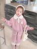 2025 New Style Baby Girls' Fleece-Lined Cartoon Outfit - Thickened Autumn/Winter Fashion