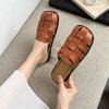 Hausschuhe Damen Neu Sommer Vintage Gewebt Hohl Sandalen Plateausandalen