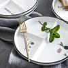 Nordic Circular Partition Plate Ceramic Fruit Dim Sum Children's Dinner Plate, 3-grid Plate, Breakfast Fast Food Plates