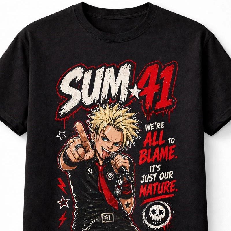 Sum 41 All To Blame Small Things Pop Punk Rock Band Graphic Unisex TShirt S