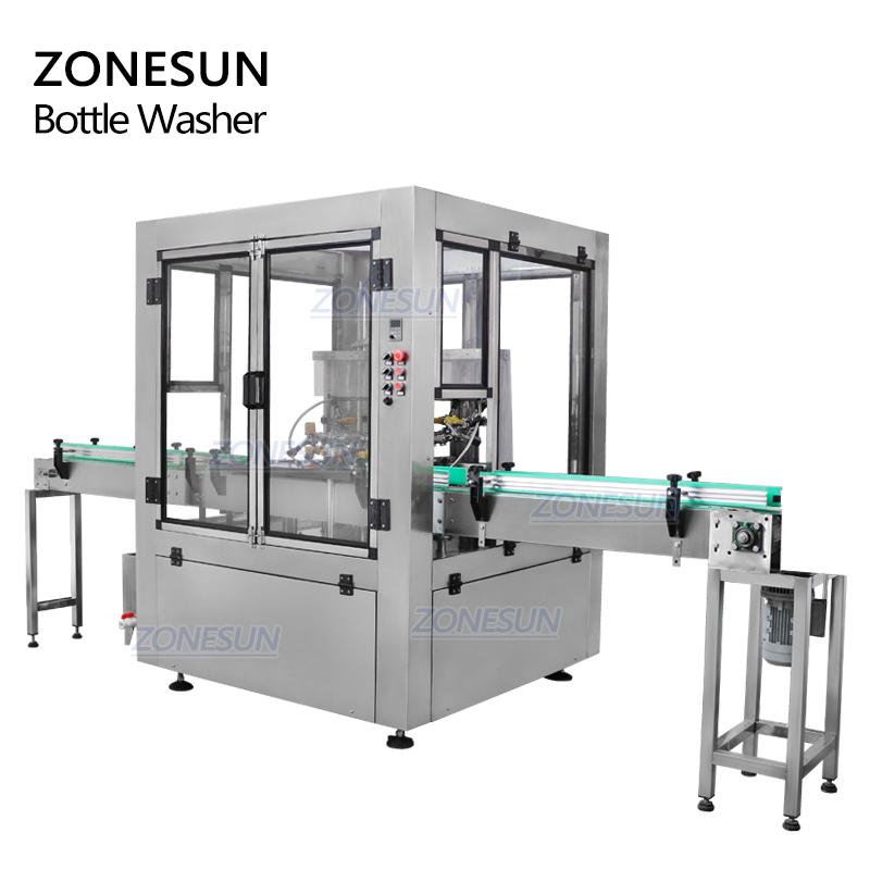 ZONESUN ZS-WB12 Milk Rotary Wine Plastic Small Semi Automatic Pet Recycle Glass Bottle Washing Cleaning Machine