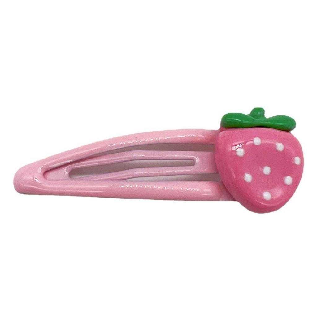 Cute Strawberry Snap Hair Clip Lovely Hairpins Combination Hairpins for All Hair Headpieces Pink Y2K Girls