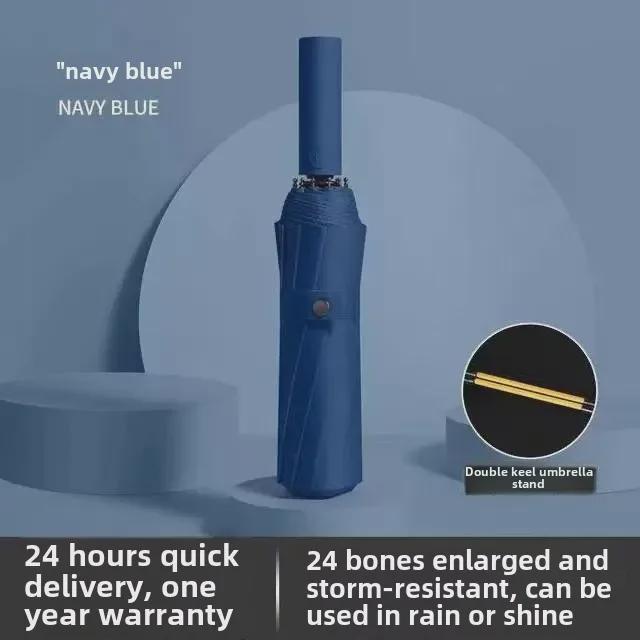 Luxury Automatic Folding Umbrella for Men – Large, Storm-Resistant, Dual-Use for Sun and Rain.