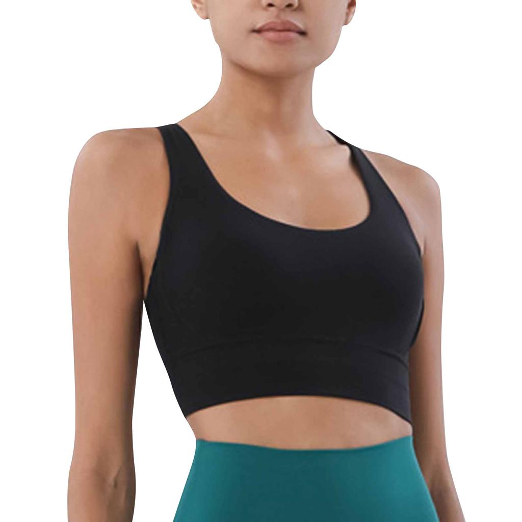Double-sided Brushed Cross Back Sports Shockproof Gathered Yoga Fitness Vest