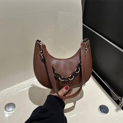 Borsa piccola semplice a tinta unita con texture retrò da donna 2025 estate borsa a tracolla a catena borsa a tracolla a tracolla borsa a raviolo