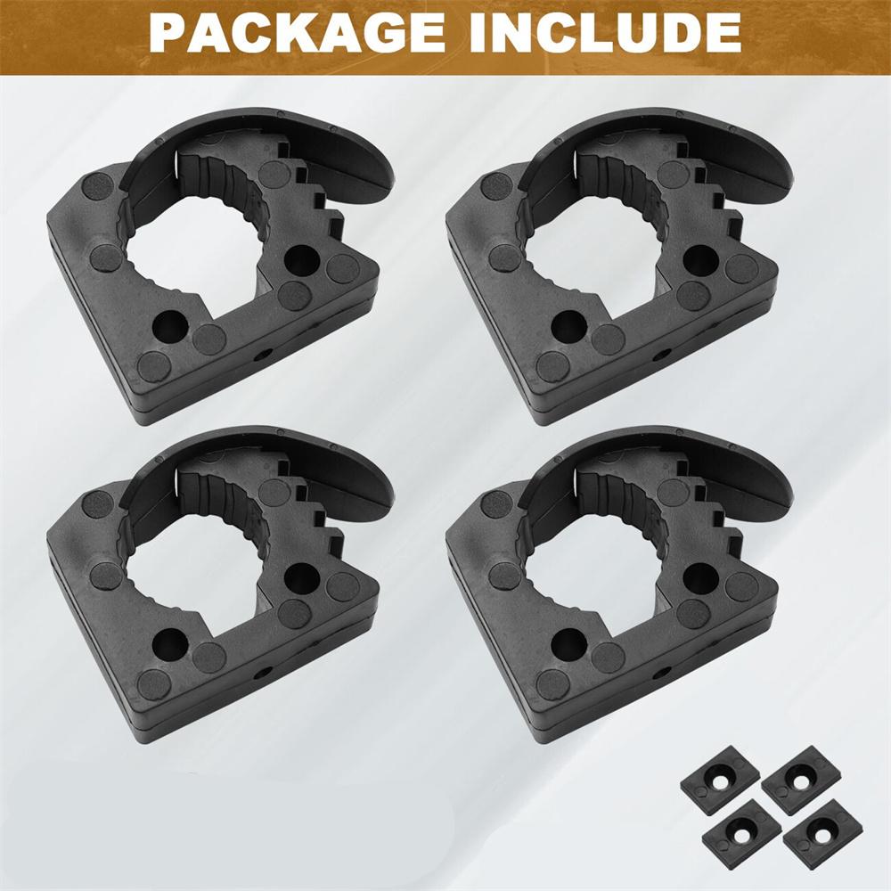 4Pcs For 1-1/3" to 1-3/5" Shovel Mount for Roof Rack Metal Rubber Clamp Mounting