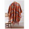 Women Long Ethnic Style Tassel Double Sided Warm Travel Shawl Cape