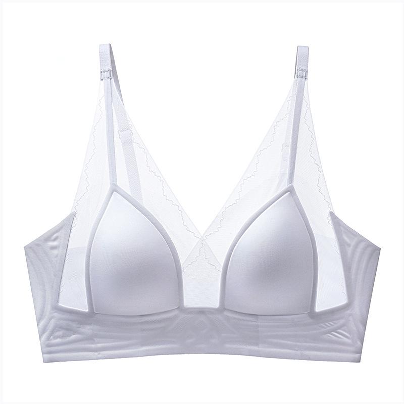 French Lace Seamless Bunny Ear Bra: Anti-Sag, Ultra-Thin, Breathable, Wire-Free Design for a Smaller Bust Appearance.