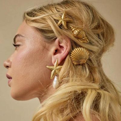 1/3Pcs Trendy Shell Starfish Hair Clips Y2K Vacation Style Hairpins Women Girls Metal Side Bangs Clips Hair Accessories Gifts
